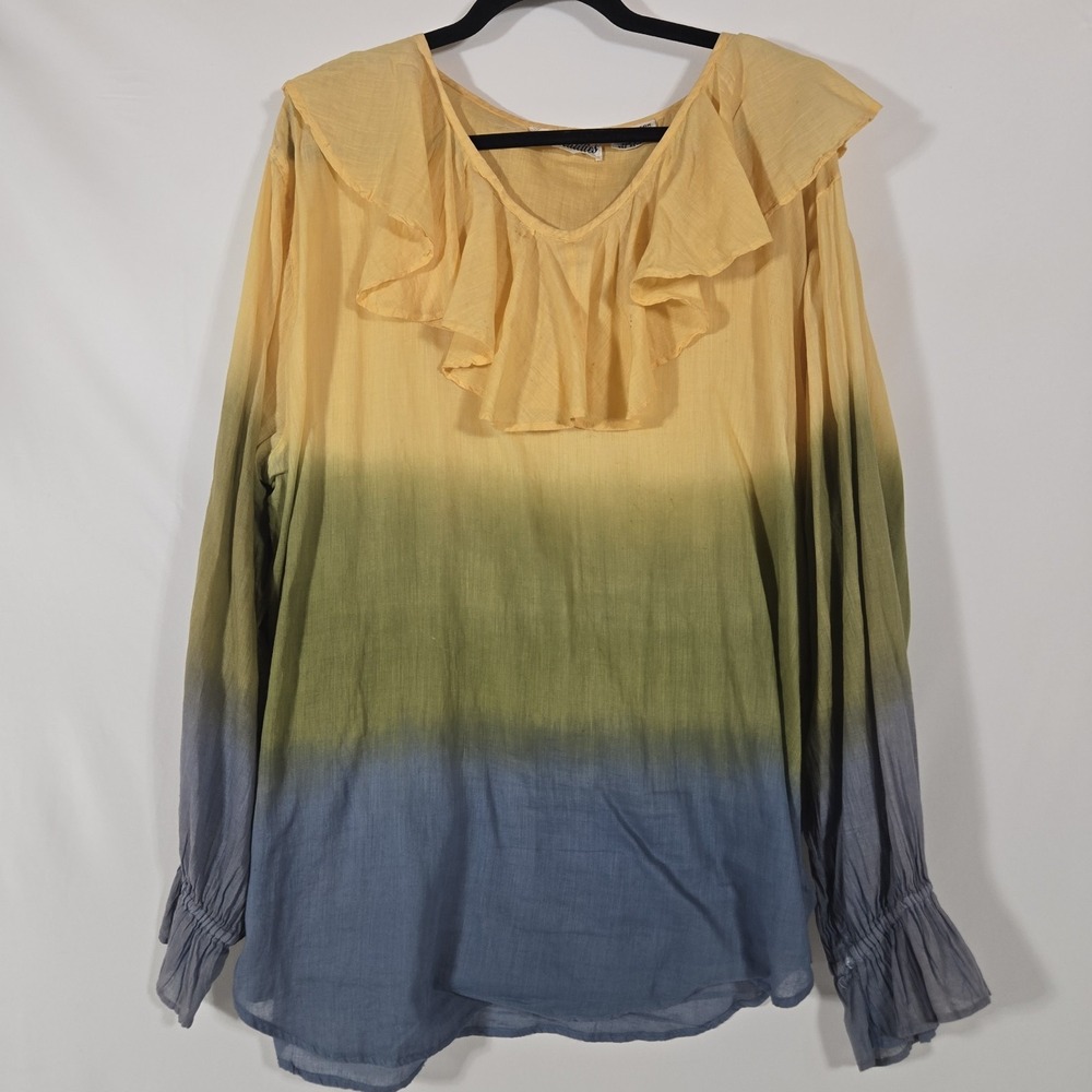 Generalities Vintage Dip Dye 100% Cotton Shirt | Women's Size Large